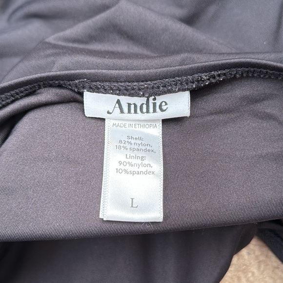 Andie The Amalfi Classic Black Scoop Neck Padded One Piece Swimsuit Size Large - Picture 7 of 9